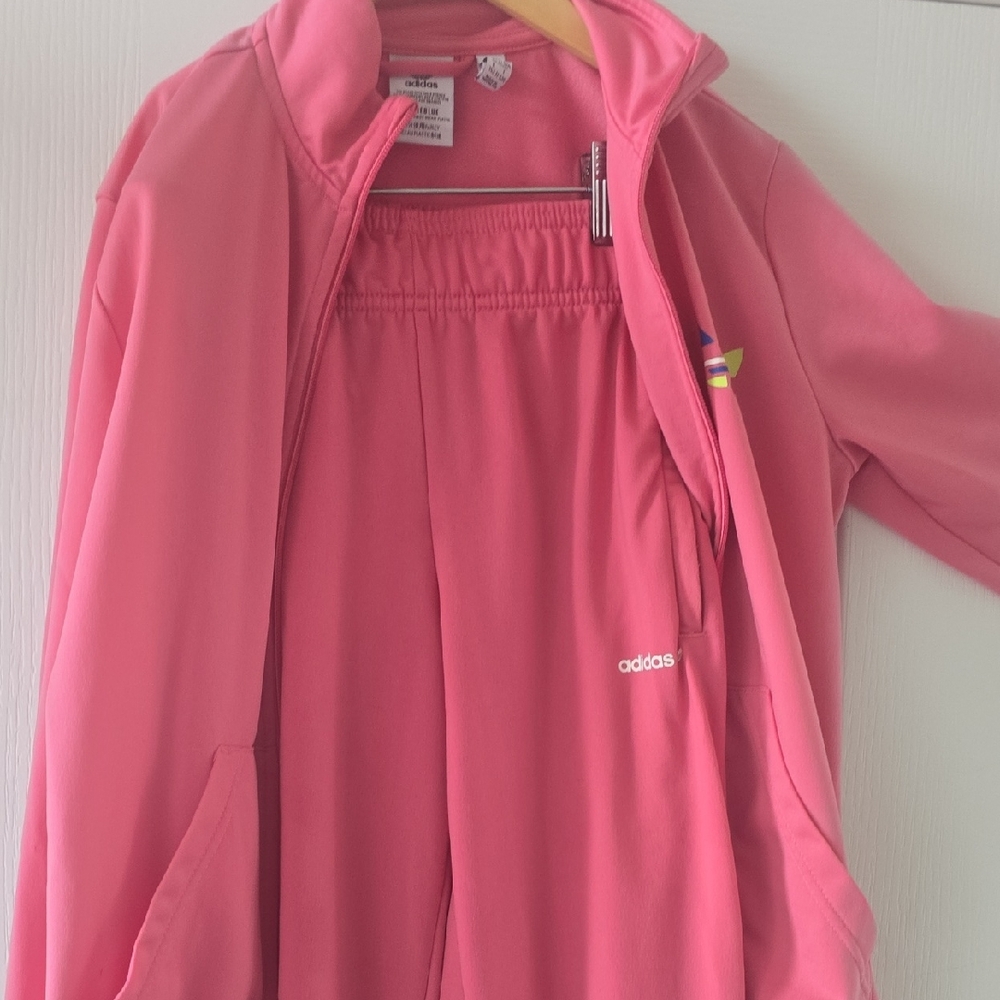 Adidas Kids Pink Jacket and Pants Set